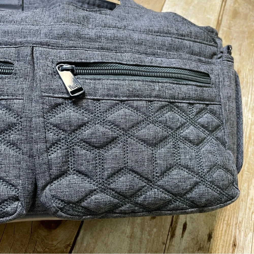 Lug Streetcar Quilted Heathered Gray Shoulder Bag
